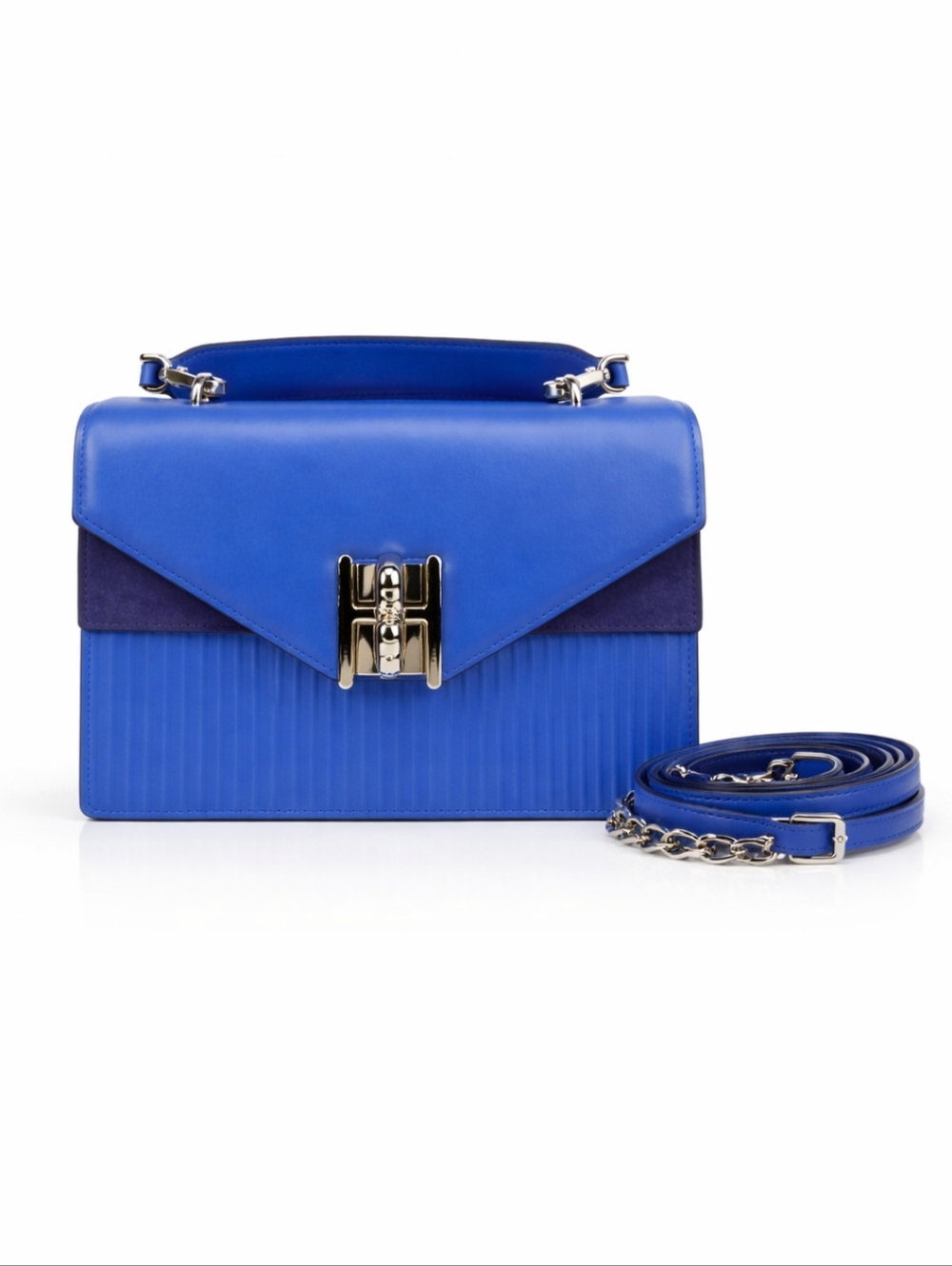 henri bendel Nwot Bold Blue Plaza Top-Handle Satchel - Picture 2 of 10